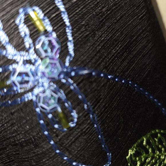 VTG Silk Embroidered Floral Black Jacket Top Plus 2X Sequins Artsy Art To Wear - Picture 4 of 16